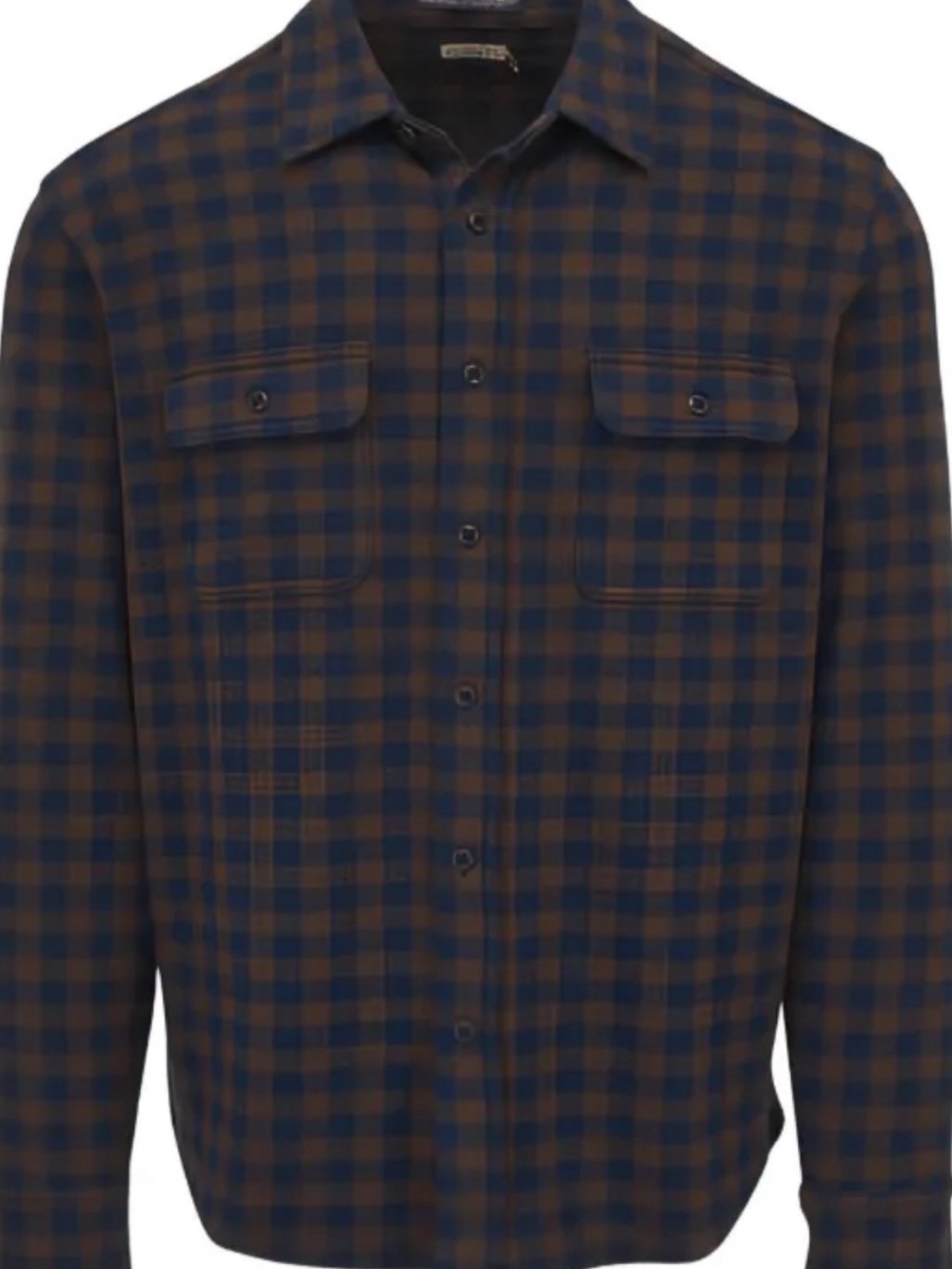 Faherty Legend Sweater Flannel Shirt Navy Woodland Check LARGE MSRP $178 LIK NUE